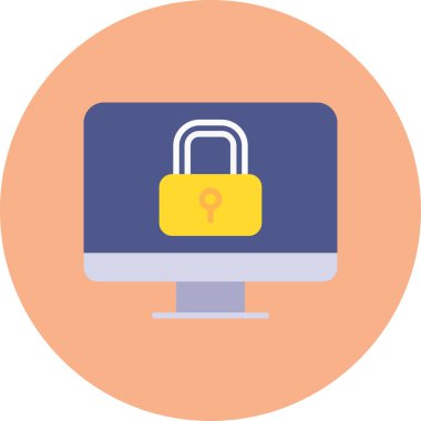 İnternet web güvenlik simgesi, düz tasarım