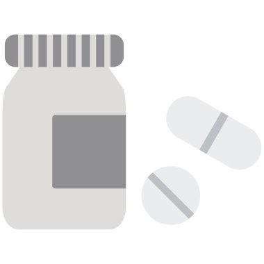 ilaç şişesi düz vektör simgesi dekoru