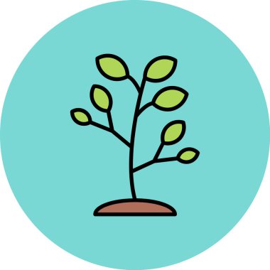 Bitki. Web simgesi basit illüstrasyon