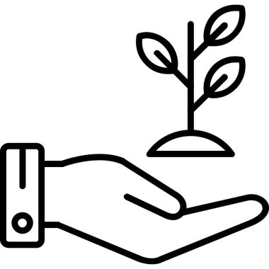 Bir bitkiyi, ikonu, vektör illüstrasyonunu