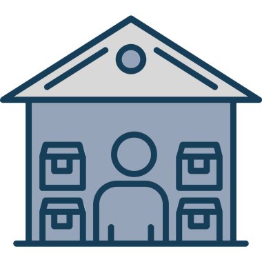 Bina. Web simgesi basit illüstrasyon