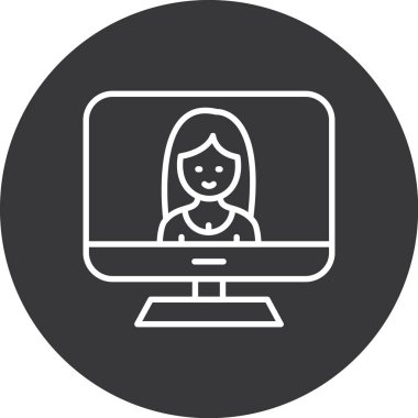 kadın simgesi olan vektör bilgisayarı