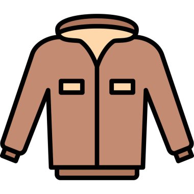 Palto ikonu. vektör illüstrasyonu