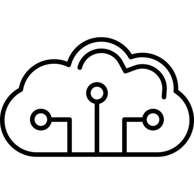 Bulut hesaplama simgesi vektör illüstrasyonu