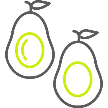 avokado meyve ikonu. beyaz arkaplanda izole edilmiş web tasarımı için avokado avokado vektör simgesi