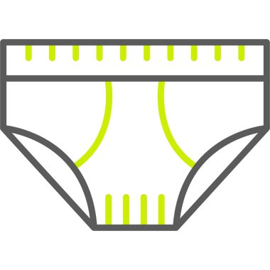 iç çamaşırı vektör simgesi. biçim çift renkli düz yuvarlak sembol, yeşil ve gri renkler, yuvarlak açılar, beyaz arkaplan.