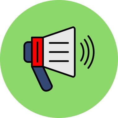 Konuşmacı. Web simgesi basit illüstrasyon