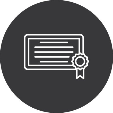 Diploma düz simgesi, vektör, illüstrasyon