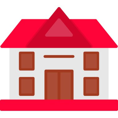 Otel binası simgesi, vektör illüstrasyonu