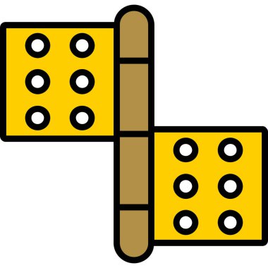 zar simgesi. ana hatlı kumarhane vektör simgesi düz tasarım