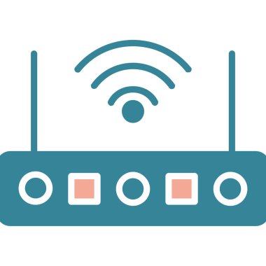 Kablosuz ağ simgesi. Beyaz arkaplanda izole edilmiş web tasarımı için kablosuz vektör simgelerinin basit çizimi