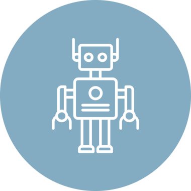 robot. Web simgesi basit illüstrasyon