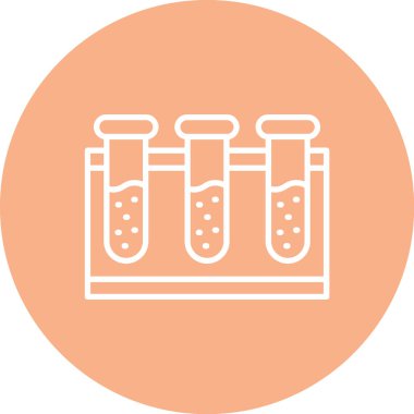 Test tüpleri simgesi. İnce çizgi tasarımı. vektör illüstrasyonu.