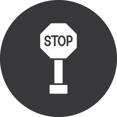 dur işareti simgesi, vektör çizimi