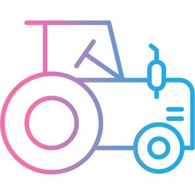 Bir traktörün vektör çizimi