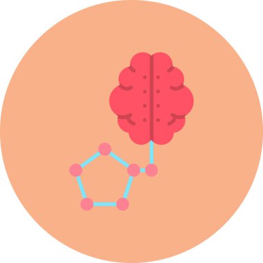 Beyin. Web simgesi basit illüstrasyon