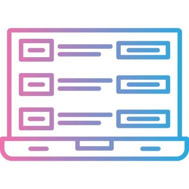 sunucu simgesi vektörü. Çizgi ince çizgi işareti. kontur sembolü çizimi