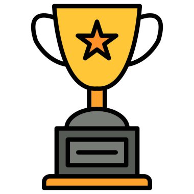 Kupa ödüllü ikon, düz stil