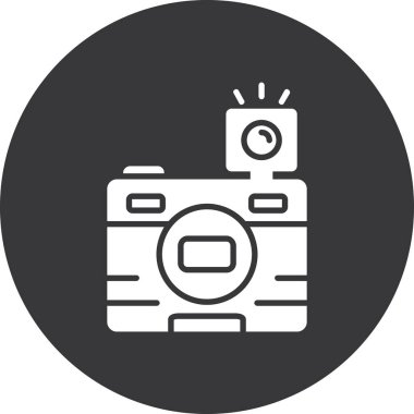 Modern kamera simgesinin vektör illüstrasyonu