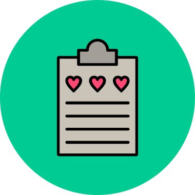 Aşk kalbinin vektör simgesi, vektör illüstrasyonu