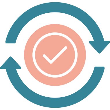 Zaman yönetimi vektör simgesi. biçim düz bicolor sembolü, kobalt ve cyan renkleri, yuvarlak açılar, beyaz arkaplan