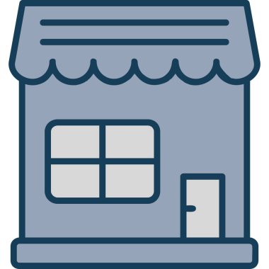 Dükkan. Web simgesi basit illüstrasyon