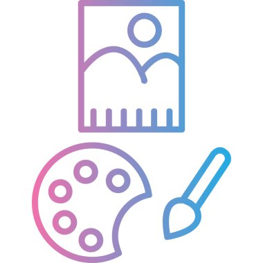 boya fırçası ikonu. Web için boya fırçası vektör simgelerinin basit çizimi