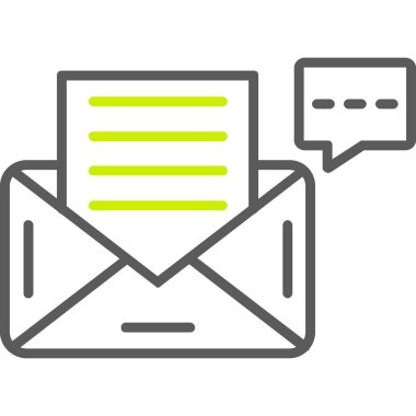 e- posta iletisi vektör çizgisi dekoru