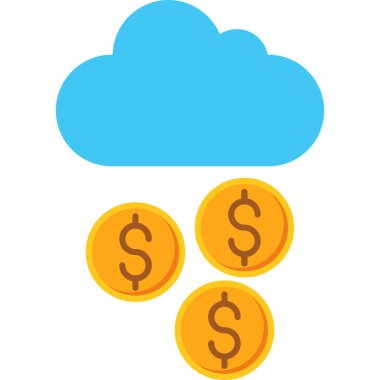Düz biçimli bulut hesaplama para simgesi