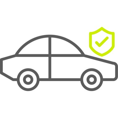 araba sigortası simgesi, vektör illüstrasyonu