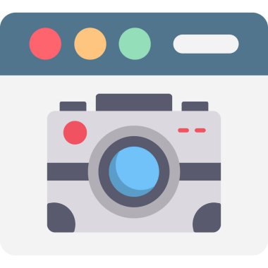 fotoğraf makinesi simgesi, vektör illüstrasyonu