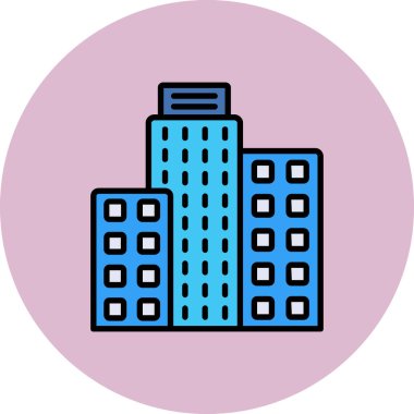 Bina. Web simgesi basit illüstrasyon