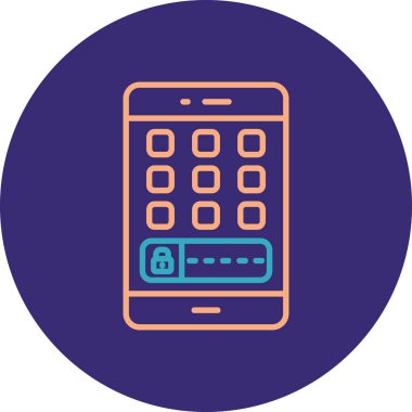 Basit vektör simgesi, cep telefonu illüstrasyonu