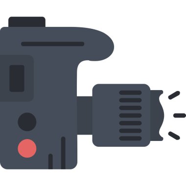 kamera fotoğrafçılık simgesi düz stil