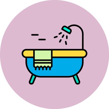 çamaşır makinesi simgesi, vektör illüstrasyonu