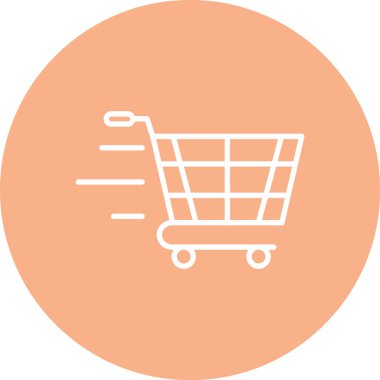 Alışveriş arabası. Basit resimleme