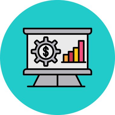 iş analizi renk ikonu vektör çizimi