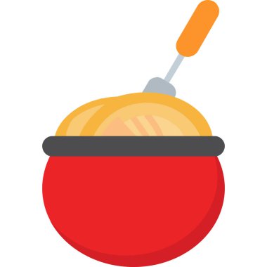 yemek yassı simge, vektör illüstrasyonu