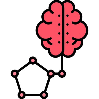 Beyin simgesi, vektör illüstrasyonu