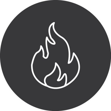 Ateş Vektörü Kabartma Simgesi Tasarımı