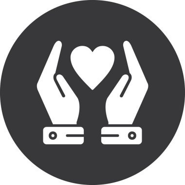 kalp el vektör simgesi