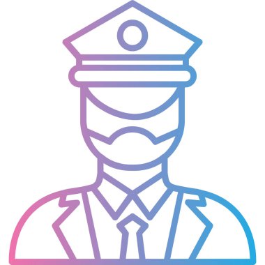 Polis. Web simgesi basit illüstrasyon