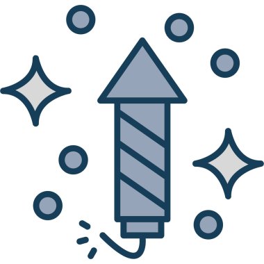 Havai fişek simgesinin vektör çizimi