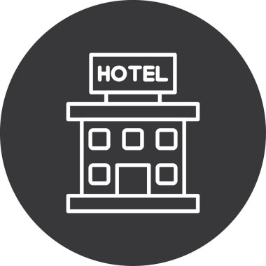 Otelde. Web simgesi basit illüstrasyon