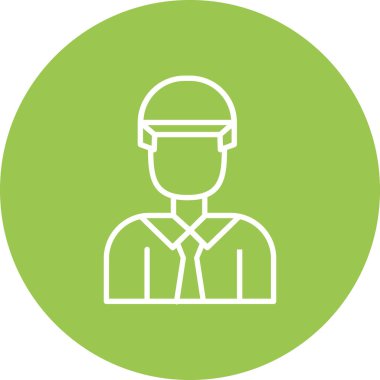 Güvenlik miğferi vektör simgesine sahip eşsiz bir adam