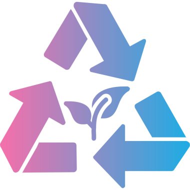 Geri dönüşüm simgesi, vektör illüstrasyonu