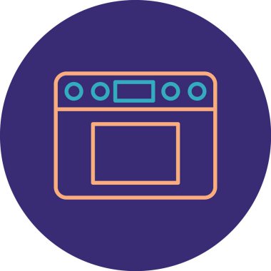 Modern fırın simgesinin vektör çizimi