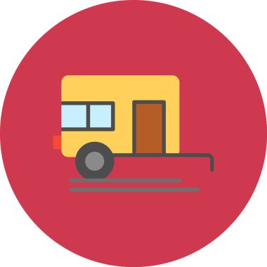 Otobüs Düz Vektör Simgesi