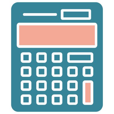 hesap makinesi düz simgesi beyaz arka plan, vektör, illüstrasyon izole