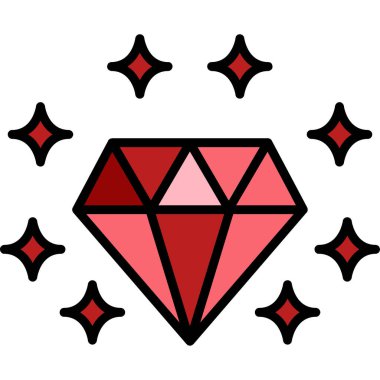 Elmas. Web simgesi basit illüstrasyon